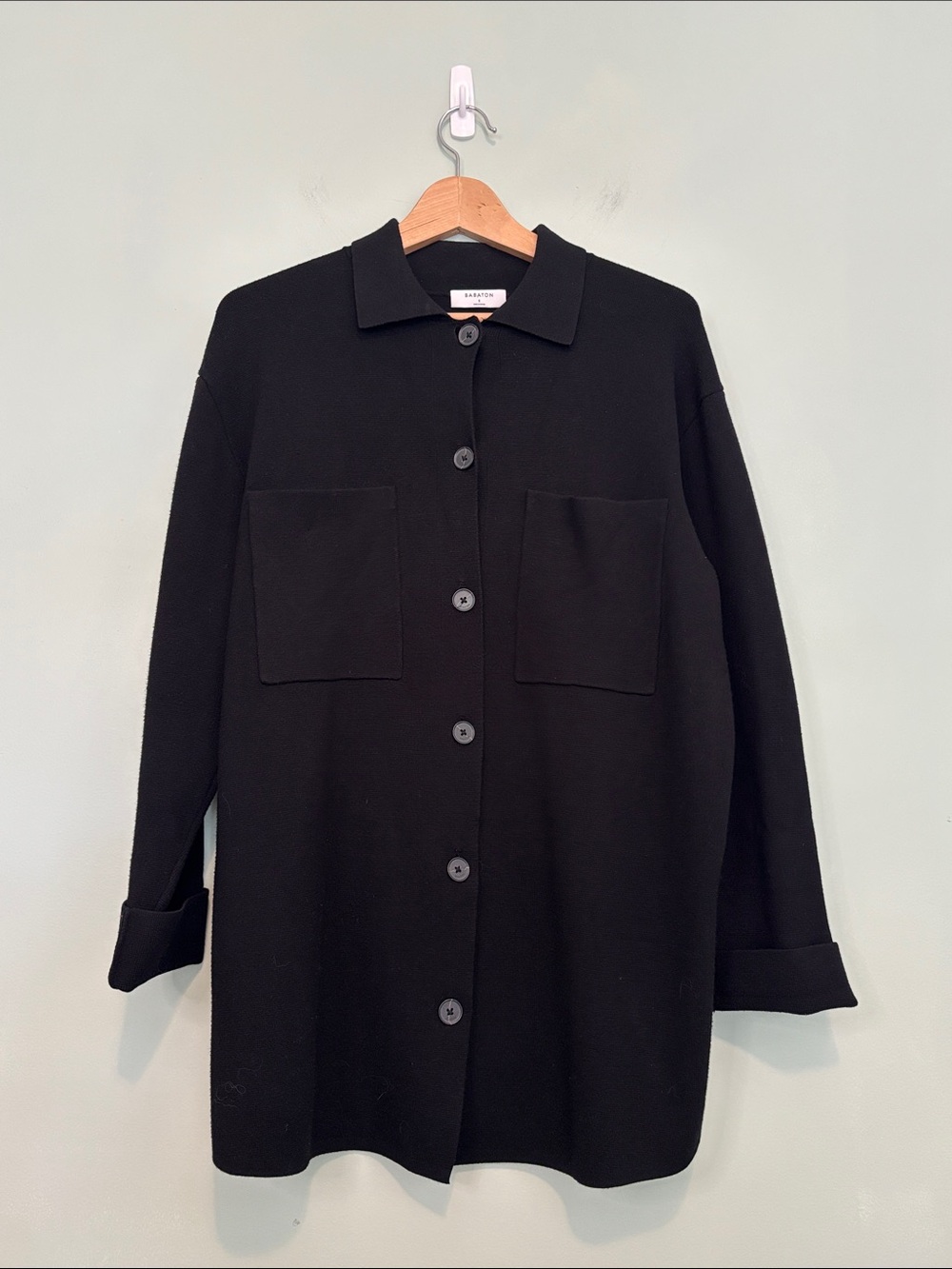 Babaton Society Sweater Button Up Cardigan in Black (Size S)